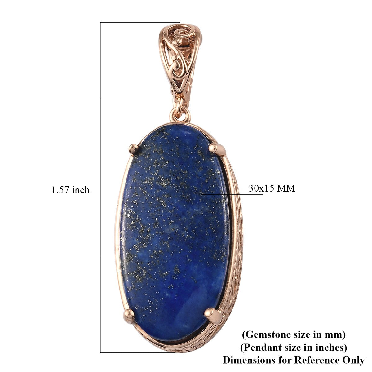 Lapis Lazuli Bronze and Ion Plated Solitaire Pendant