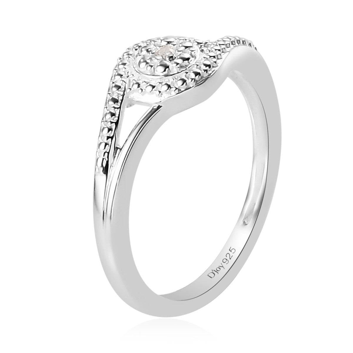 Women's White Moissanite Accent Split Shank Ring Size 8