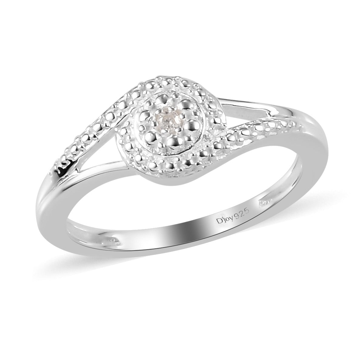 Women's White Moissanite Accent Split Shank Ring Size 8