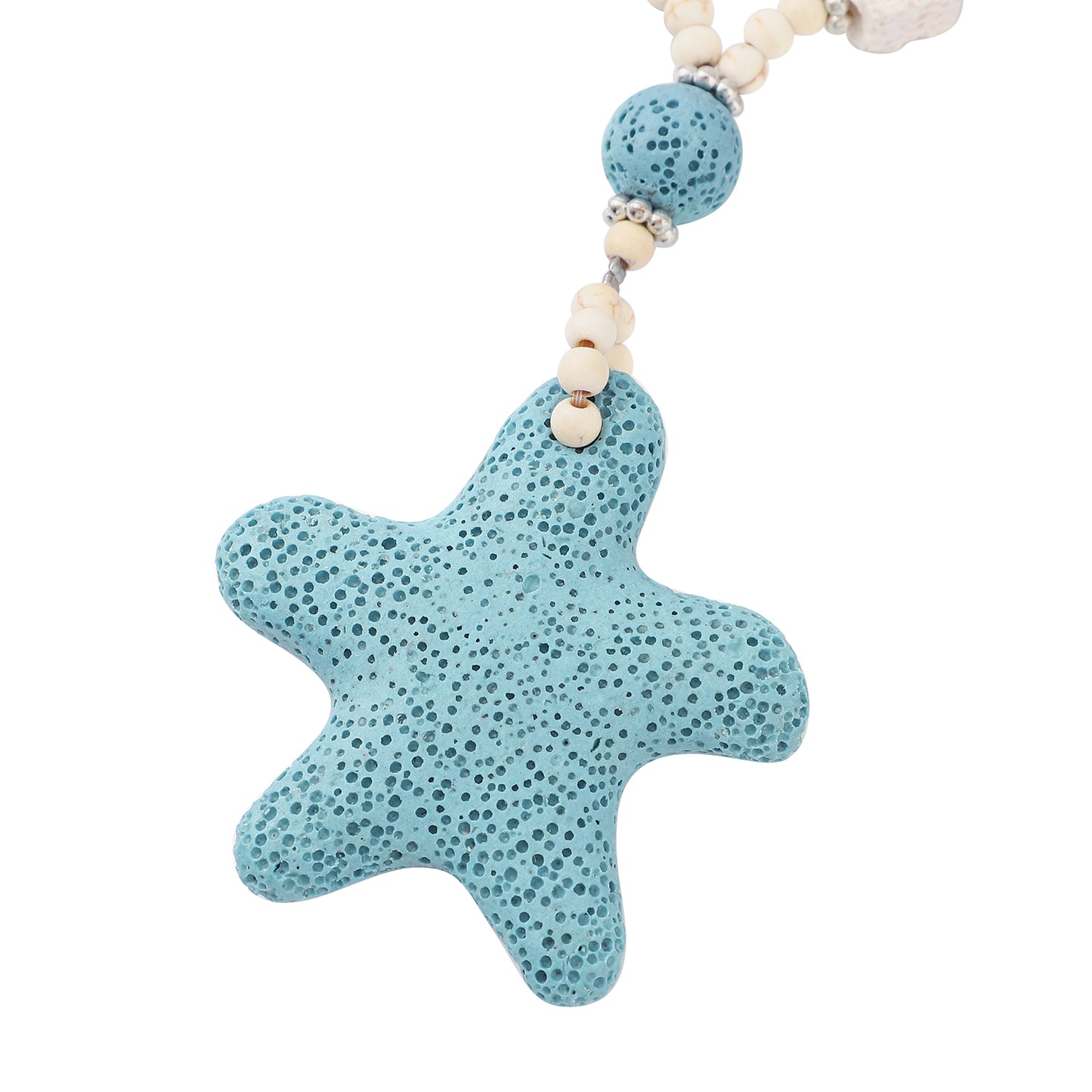 Women's Howlite Beaded Star Charm Necklace