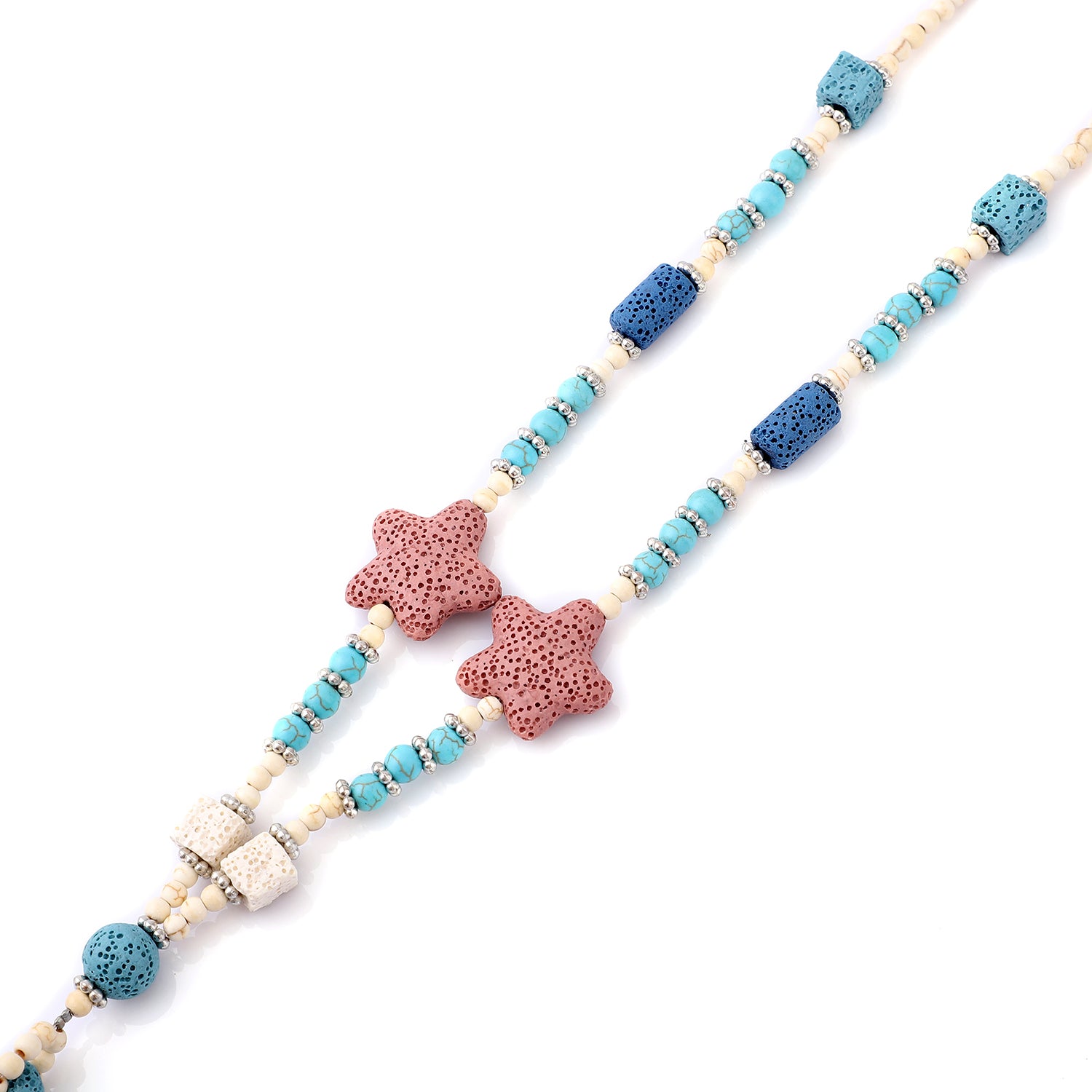 Women's Howlite Beaded Star Charm Necklace