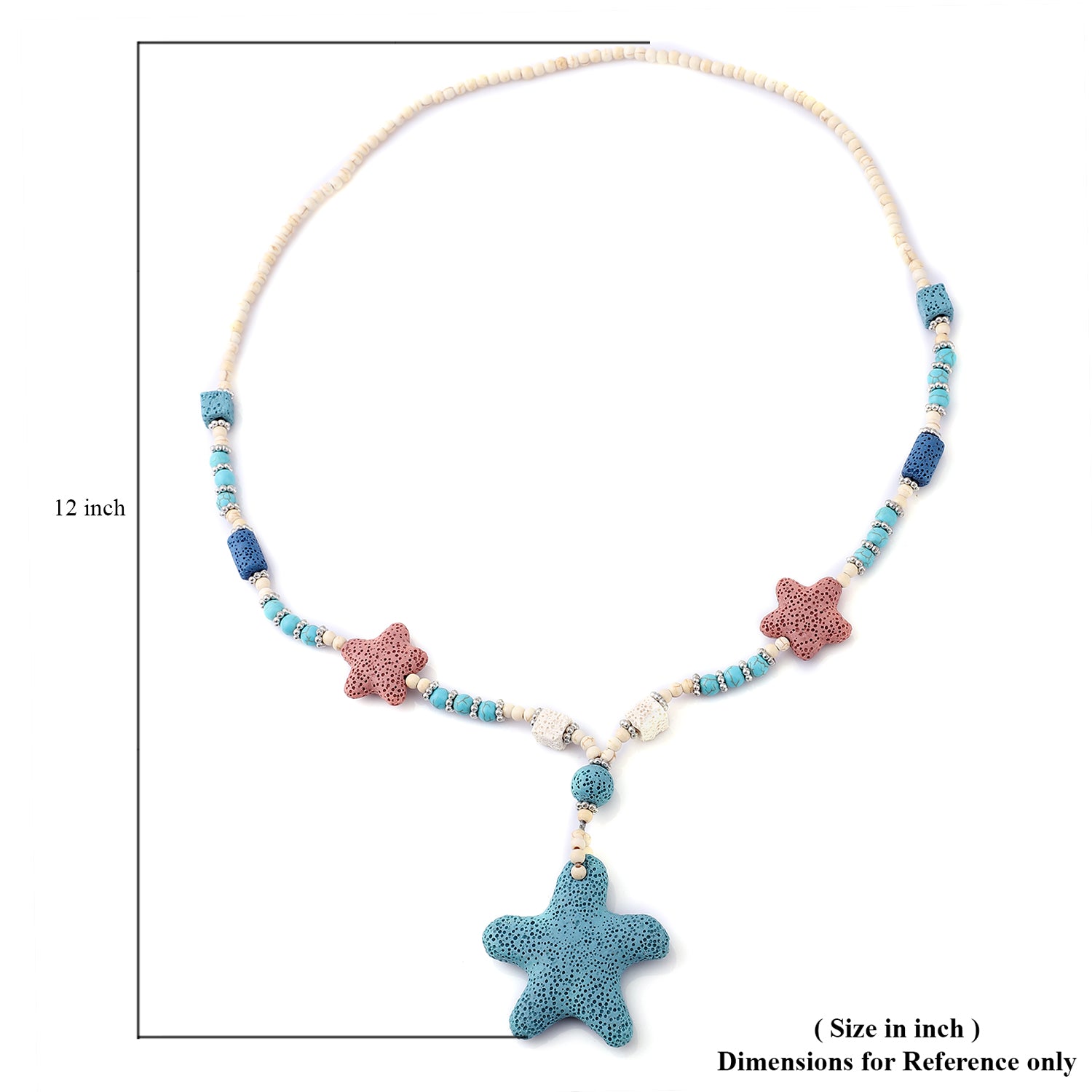 Women's Howlite Beaded Star Charm Necklace