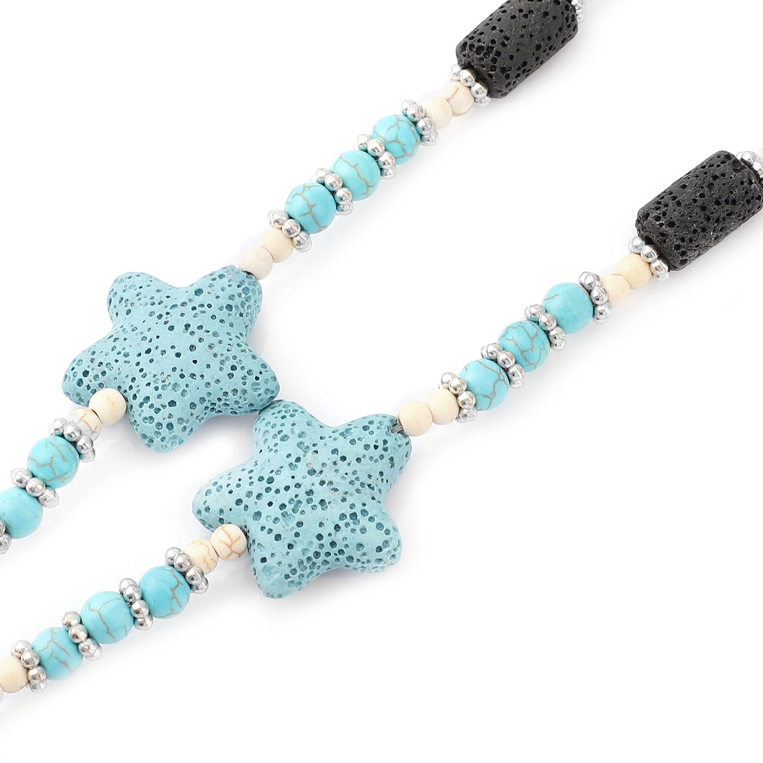 Women's Howlite Beaded Star Charm Necklace