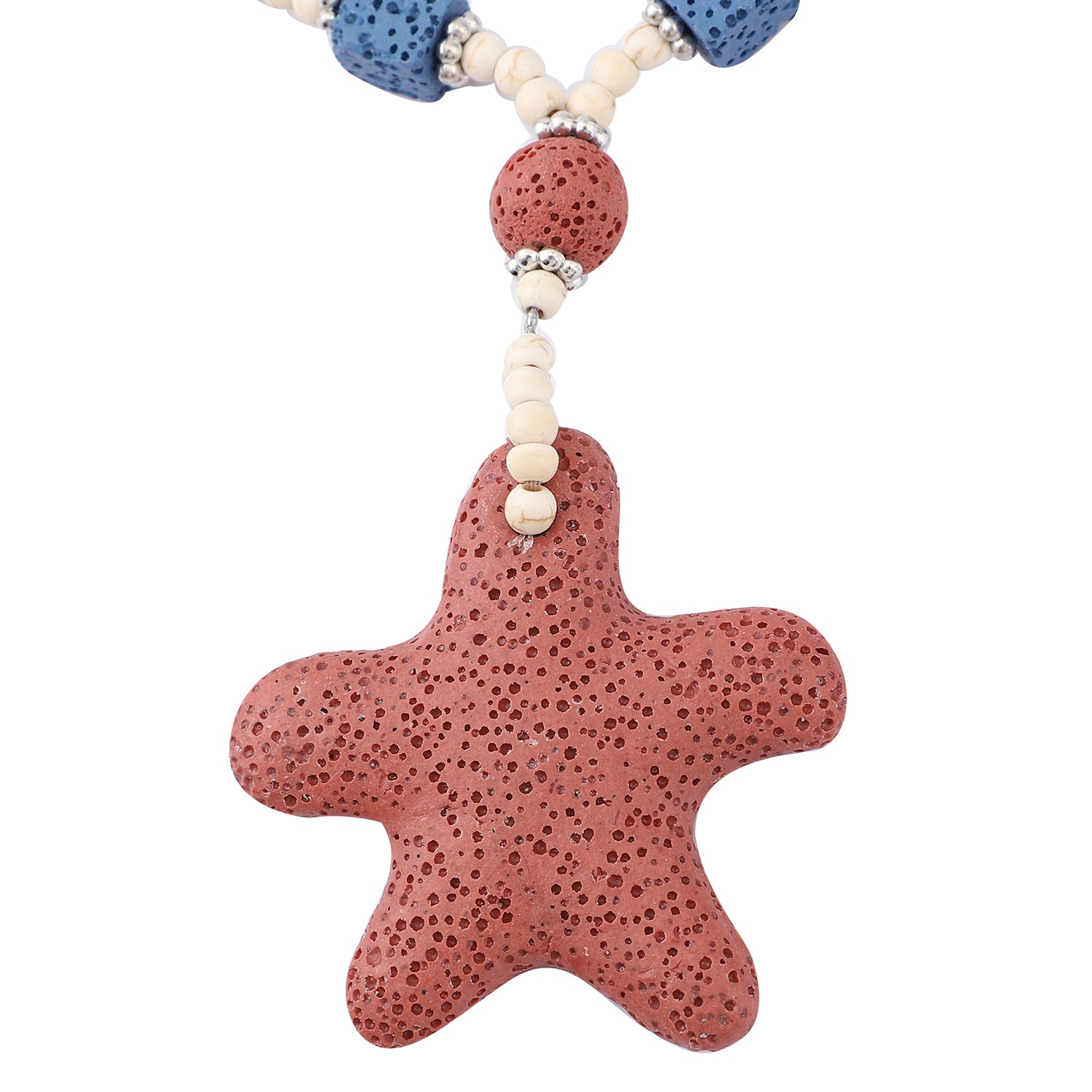 Women's Howlite Beaded Star Charm Necklace