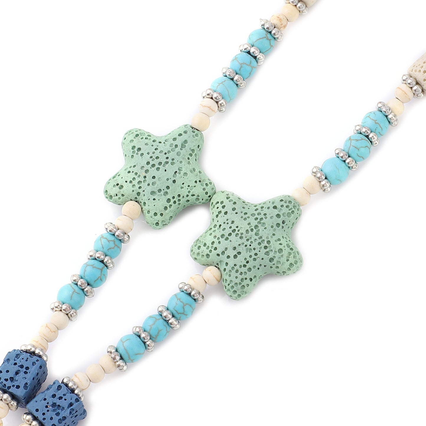 Women's Howlite Beaded Star Charm Necklace