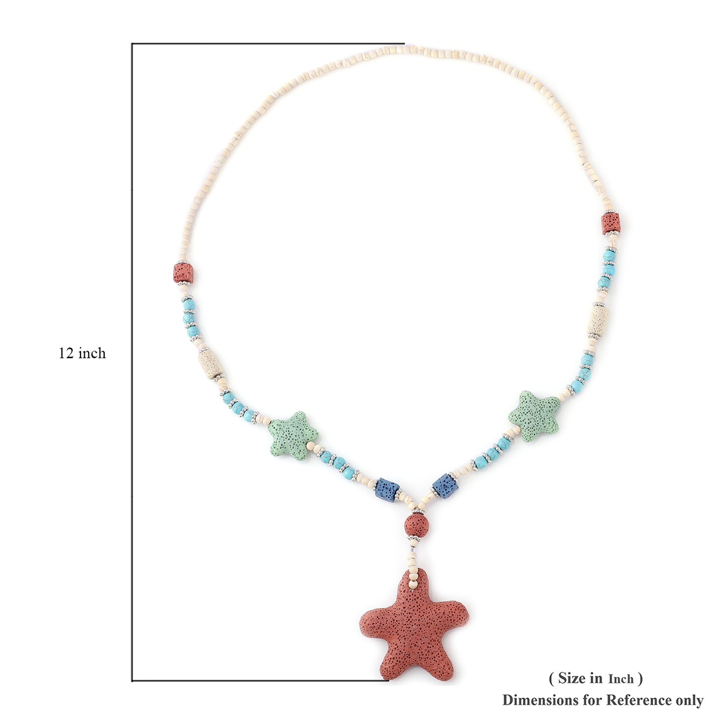 Women's Howlite Beaded Star Charm Necklace
