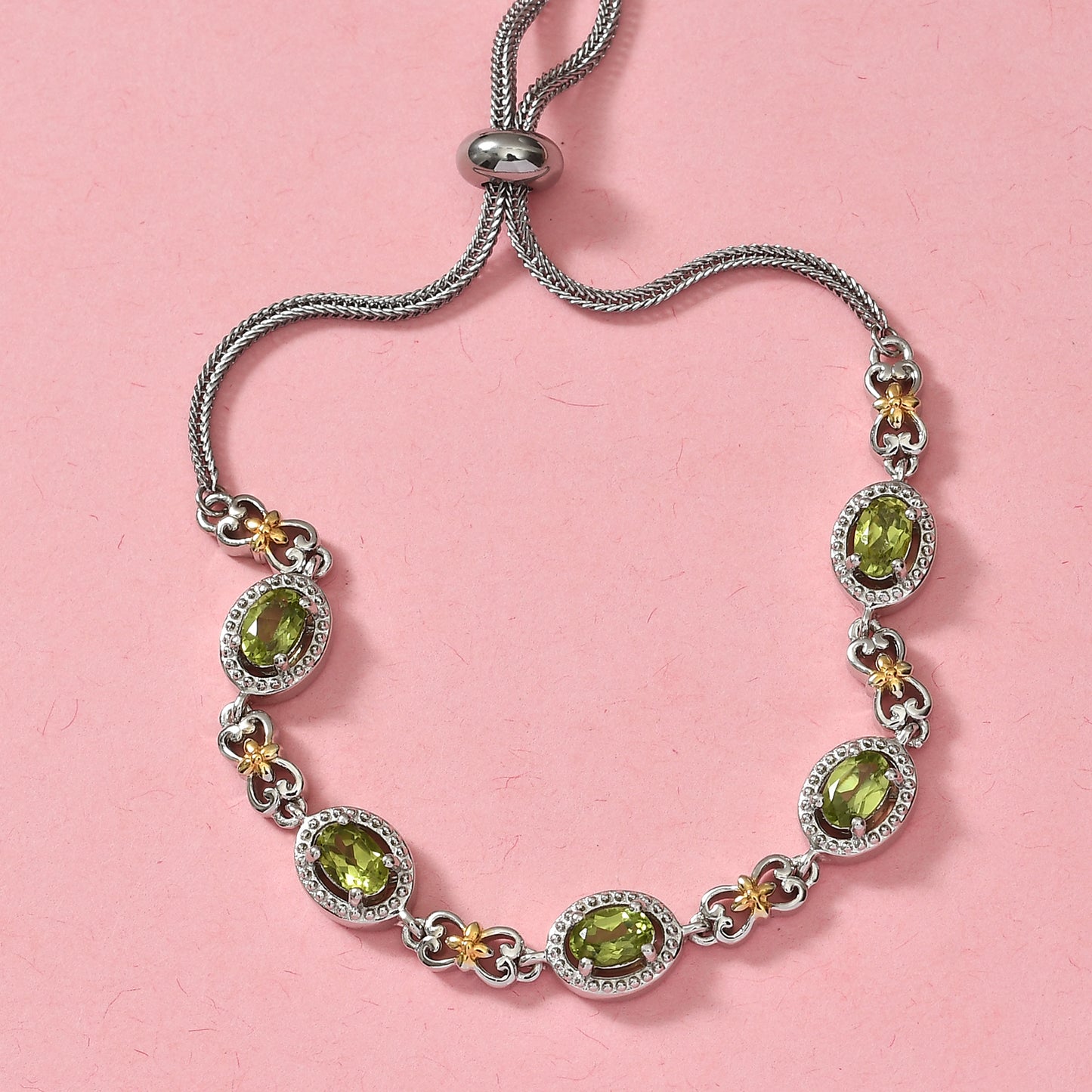 Yellow Rhodium Karis Peridot Bolo Bracelet