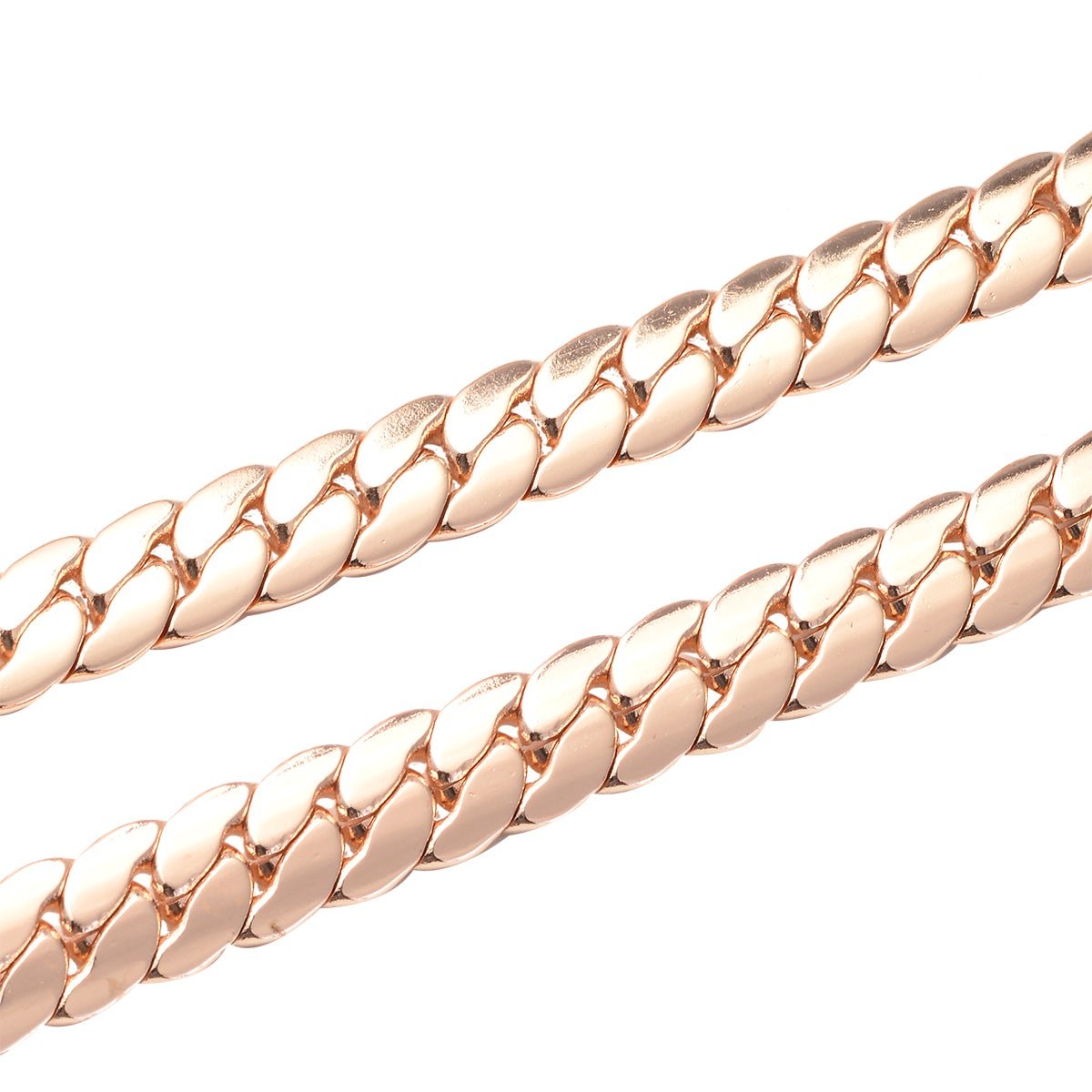 Men & Women's Rose Gold Herringbone Necklace