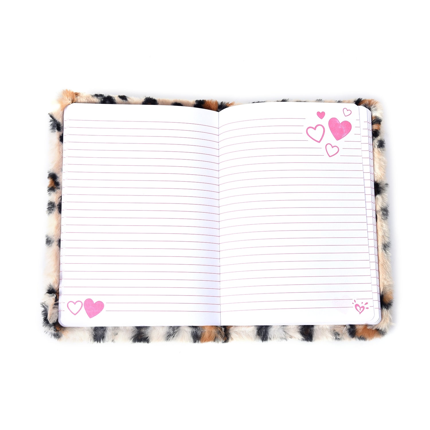 3D Faux Fur Leopard Print Diary with LED Pointer Pen & Simulated Diamond Pen