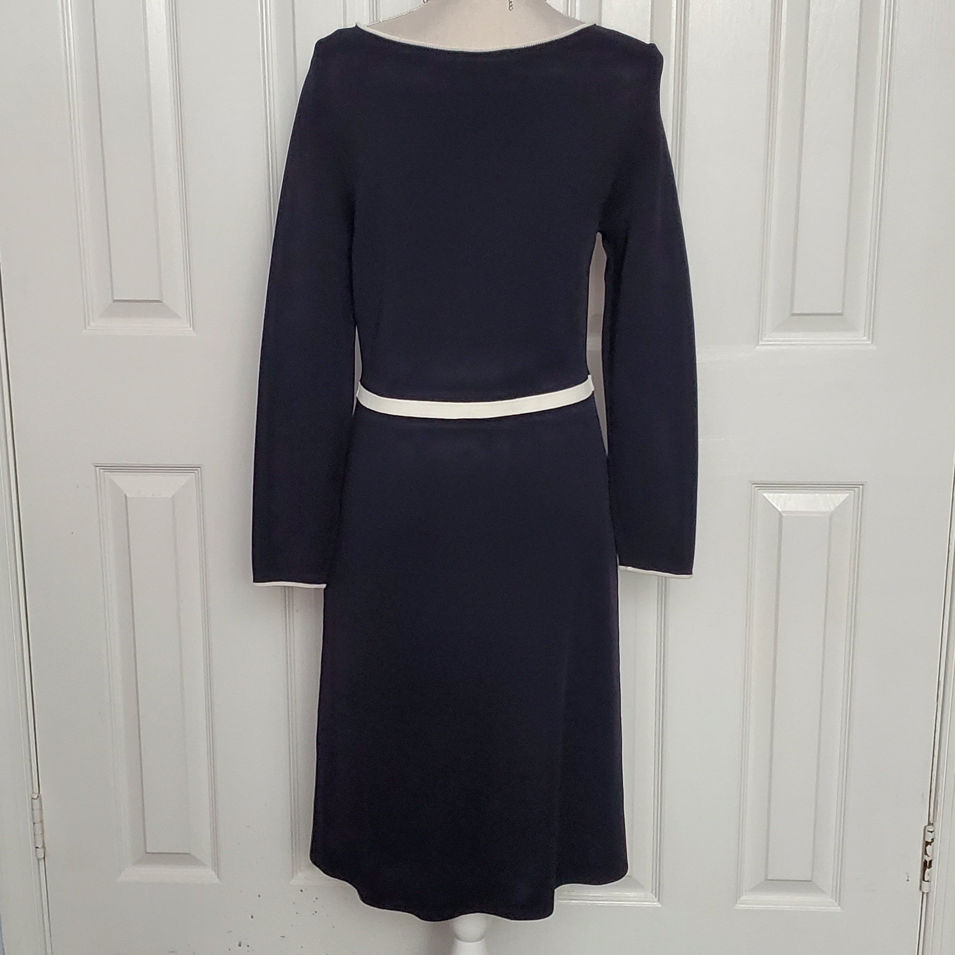 Talbots Petite Long Sleeve Navy Dress Size Small