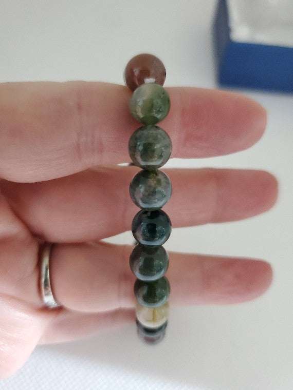 Men's Eagle Head Indian Agate Beads, Genuine Leather Bracelet Set