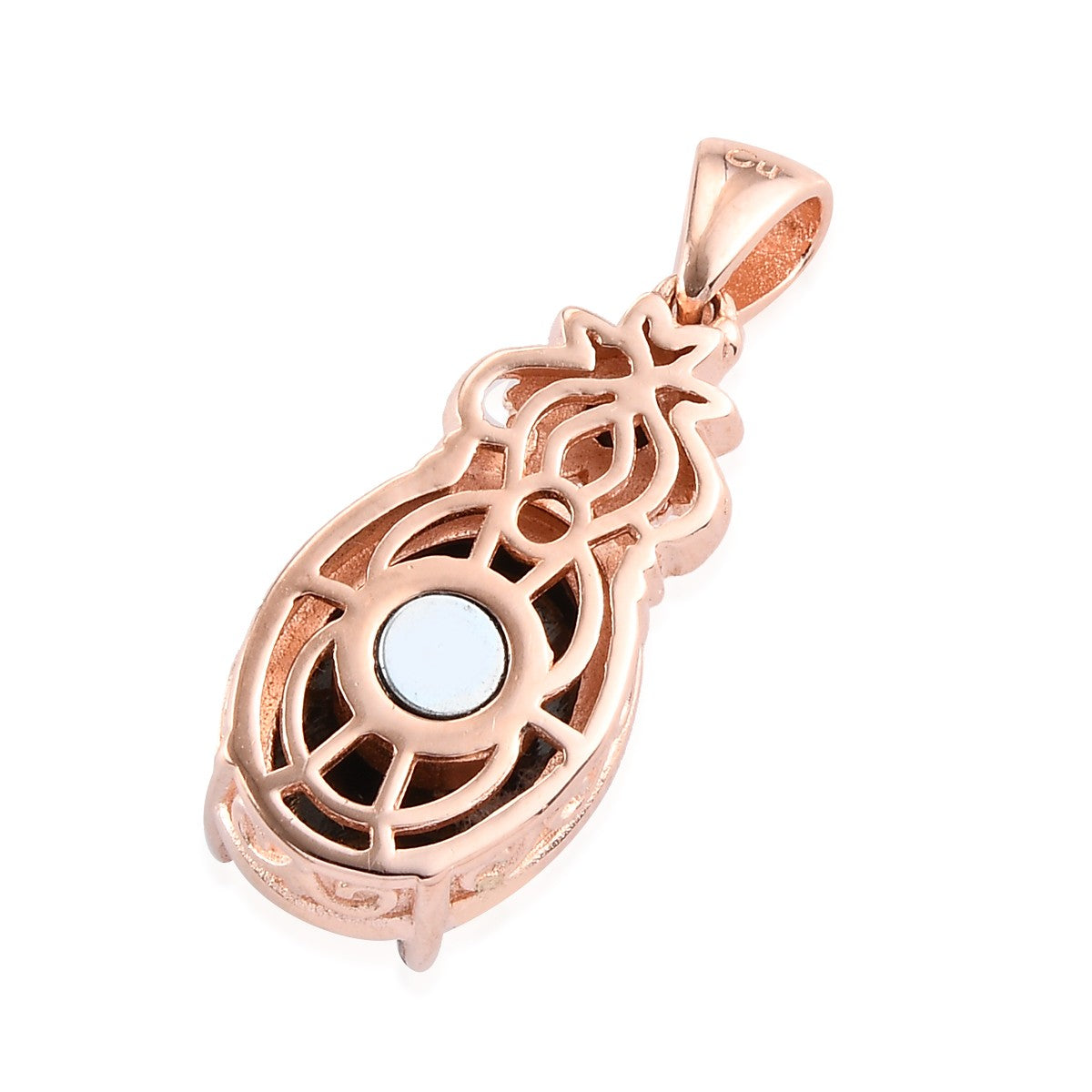 Elite Silver Shungite Pendant in 14K Rose Gold