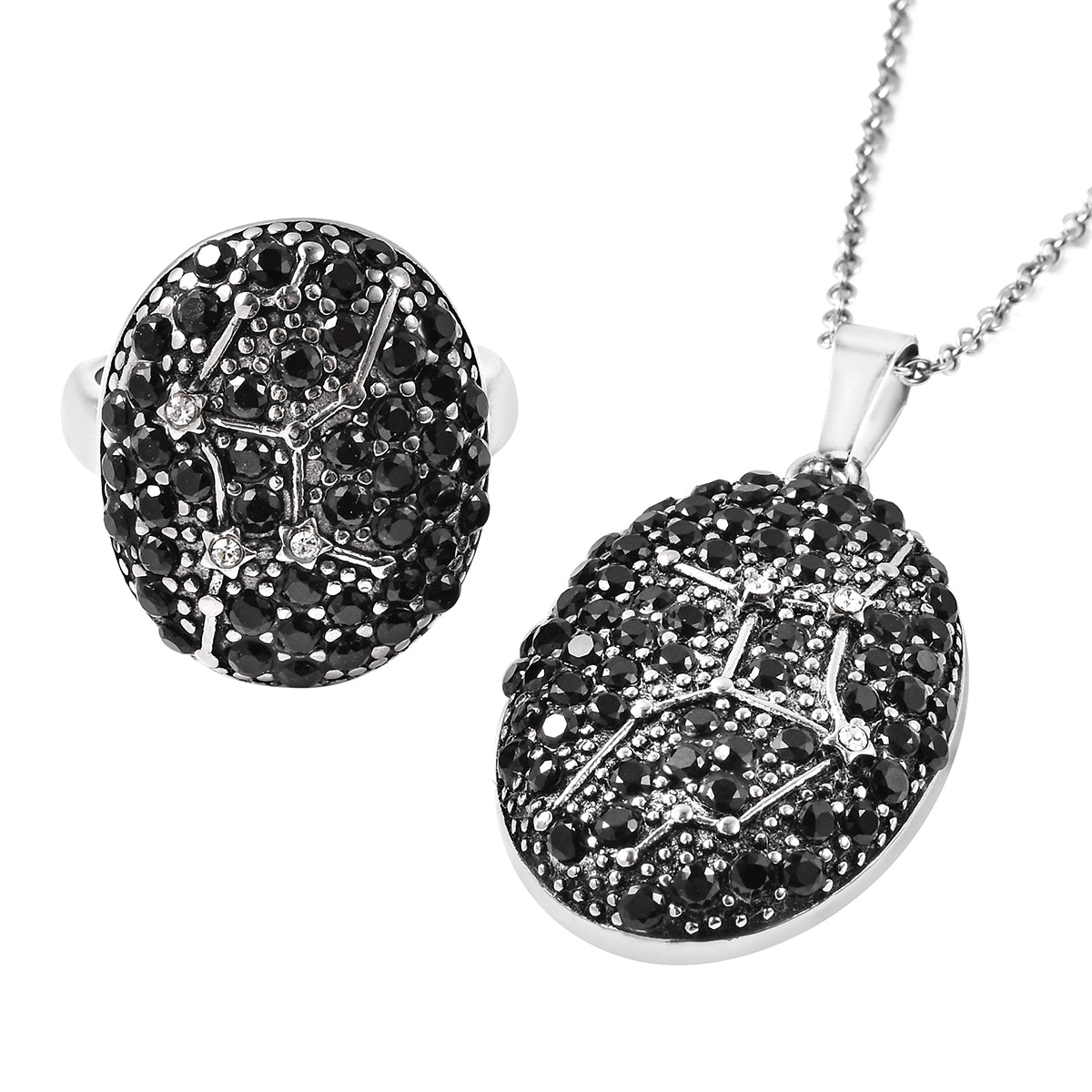 Virgo Zodiac Constellation Ring and Pendant Necklace