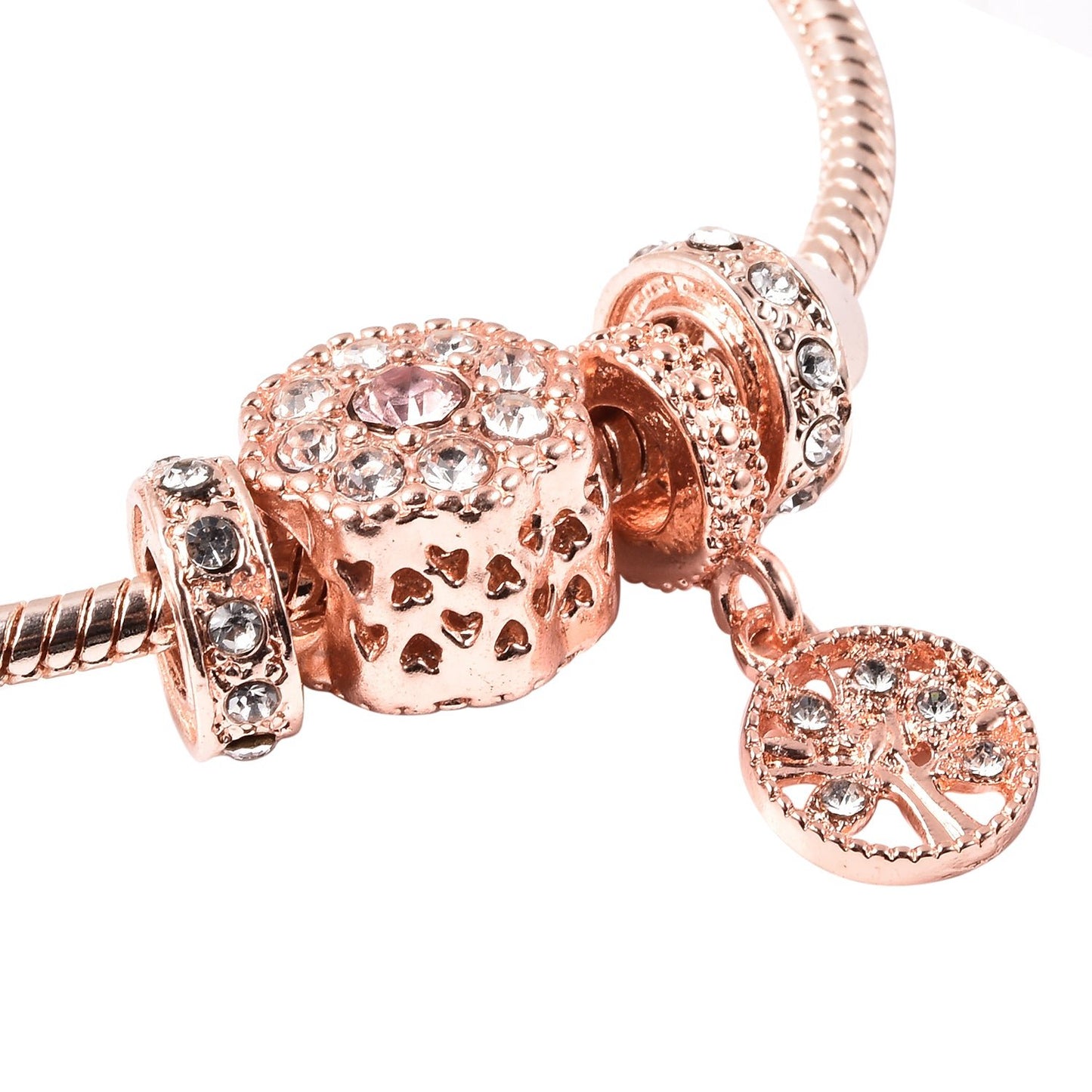 3 Set White Austrian Crystal Charm Bracelet and Bangle Bracelet