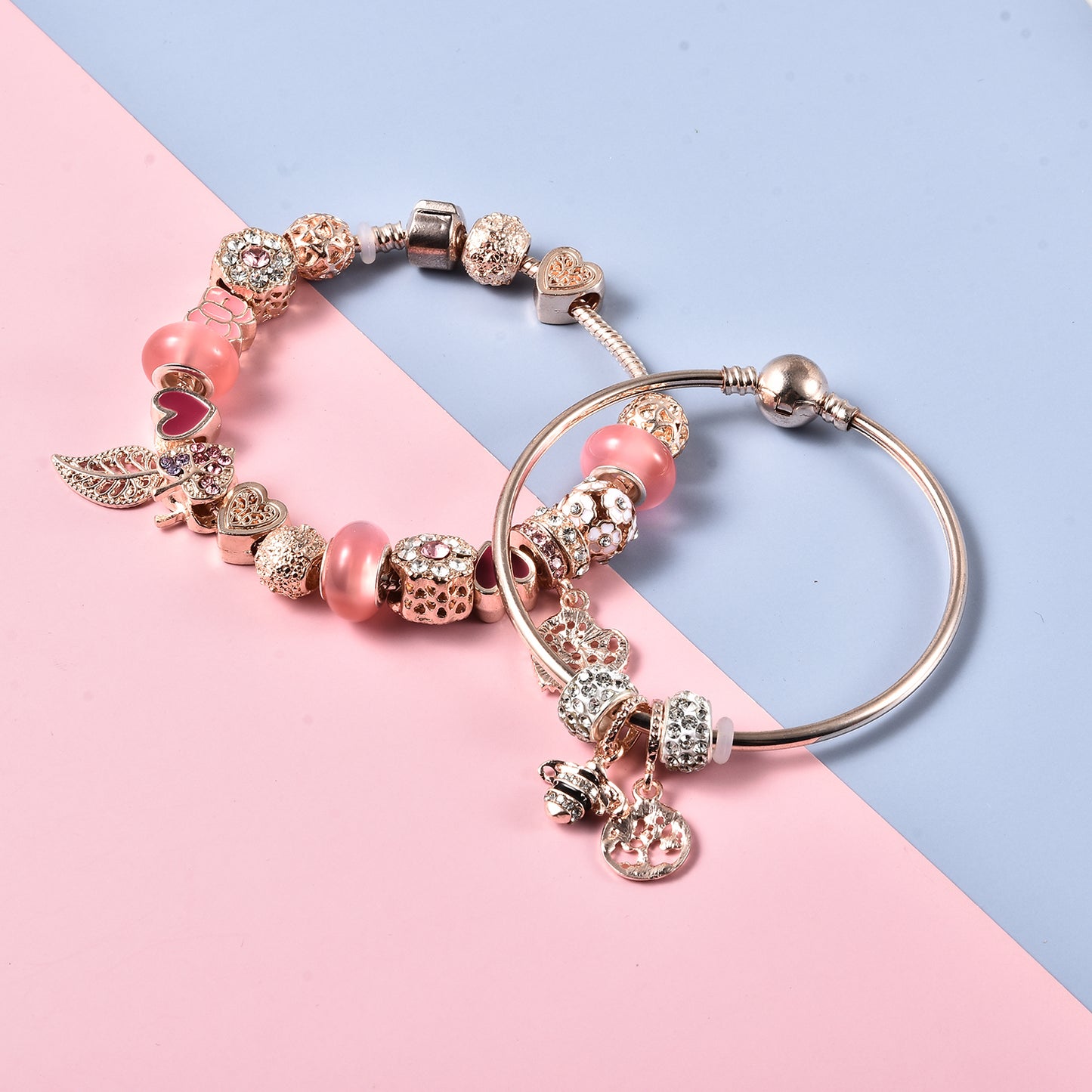 Multi Color Resin Enameled Charm Bracelet and Bangle