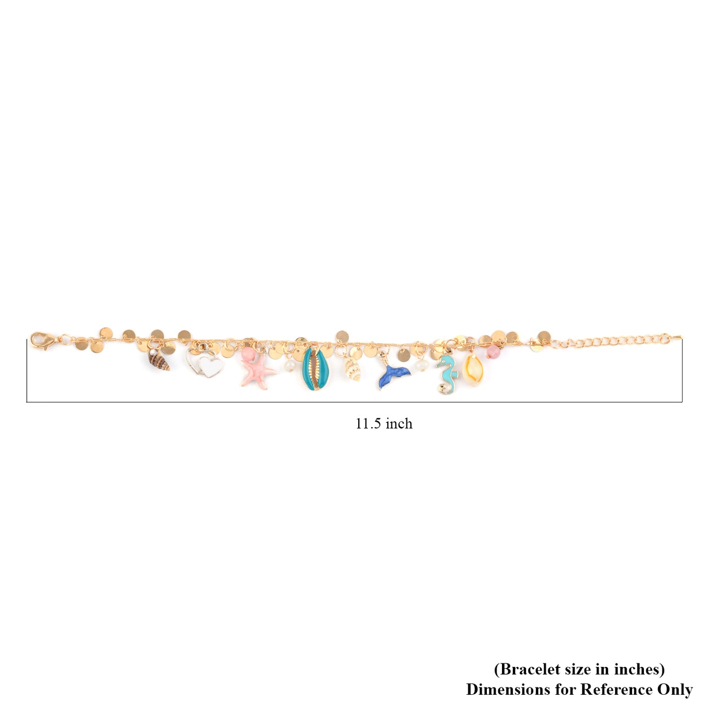 Set of 2 Shell Pearl Galilea Rose Quartz Charm Anklet