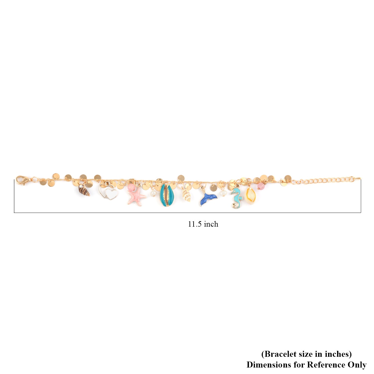 Set of 2 Shell Pearl Galilea Rose Quartz Charm Anklet