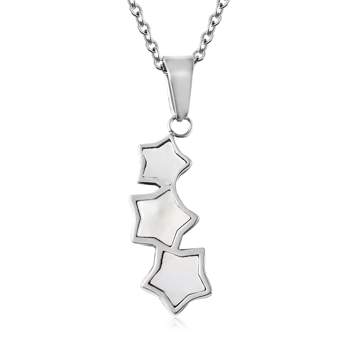 Iridescent White Mother of Pearl Necklace and Earrings