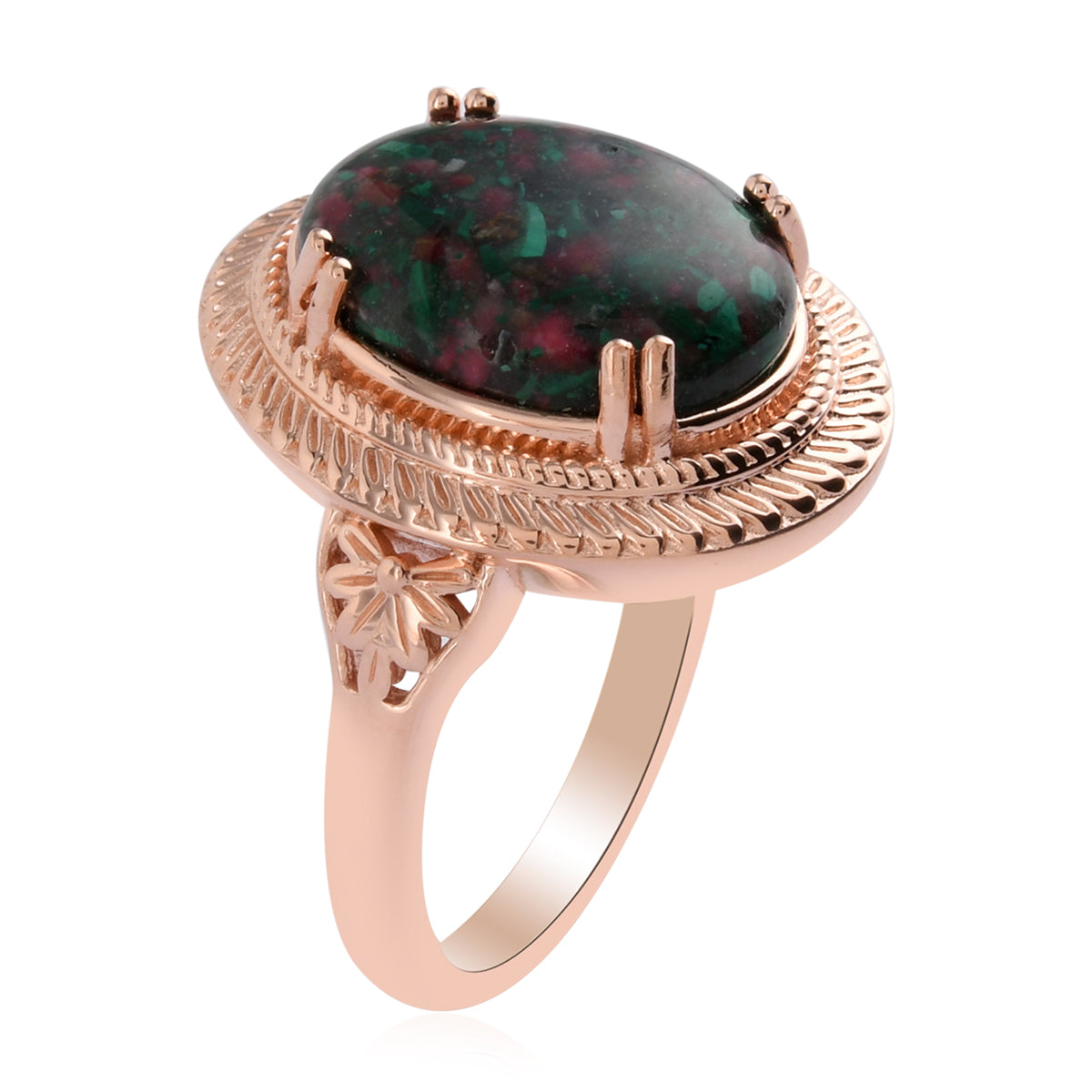 Matrix Thulite Malachite Halo Ring Size 7