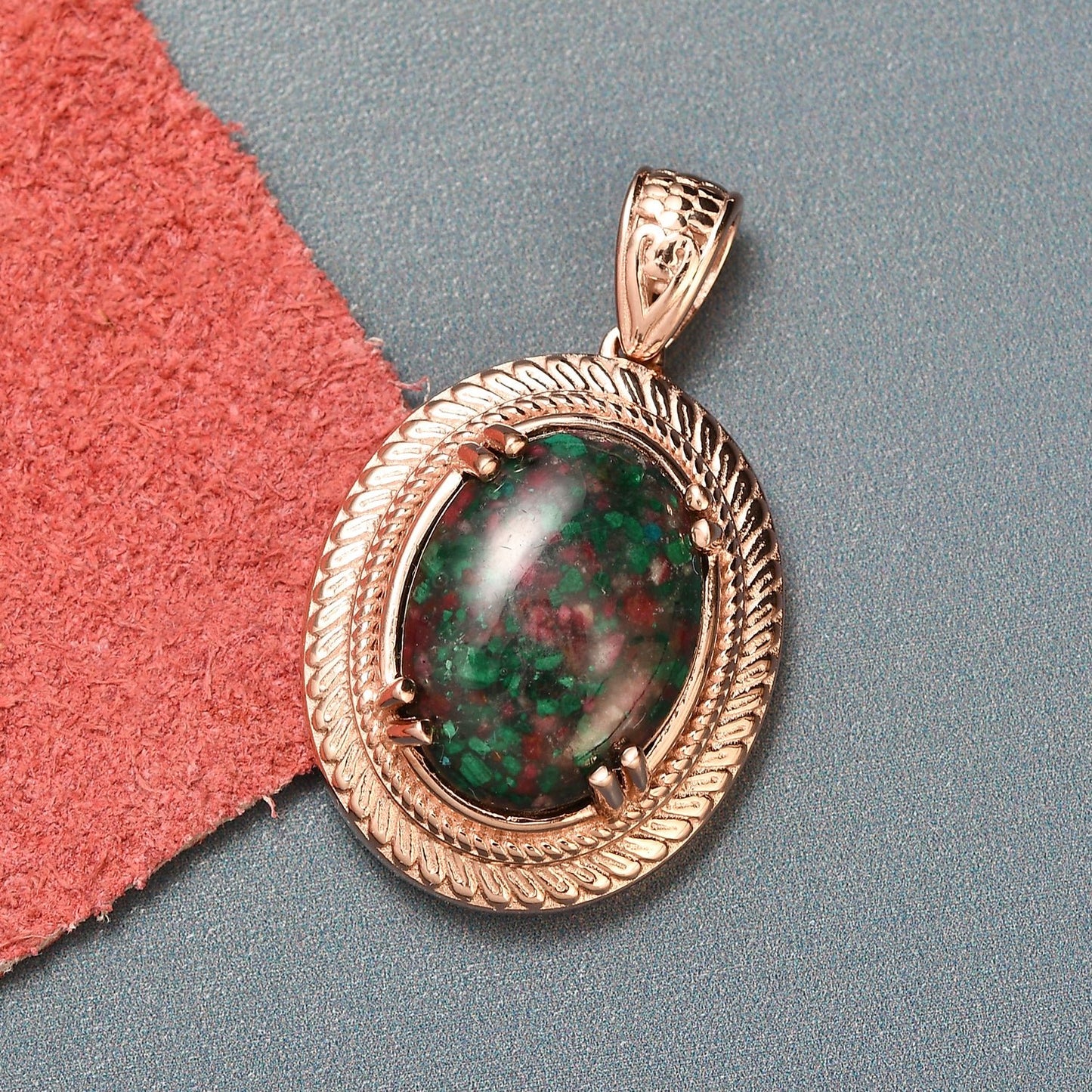 Pendant, Matrix Thulite Malachite Halo Sells for $89 on Ebay!