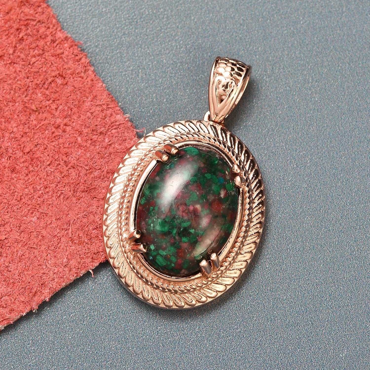 Pendant, Matrix Thulite Malachite Halo Sells for $89 on Ebay!