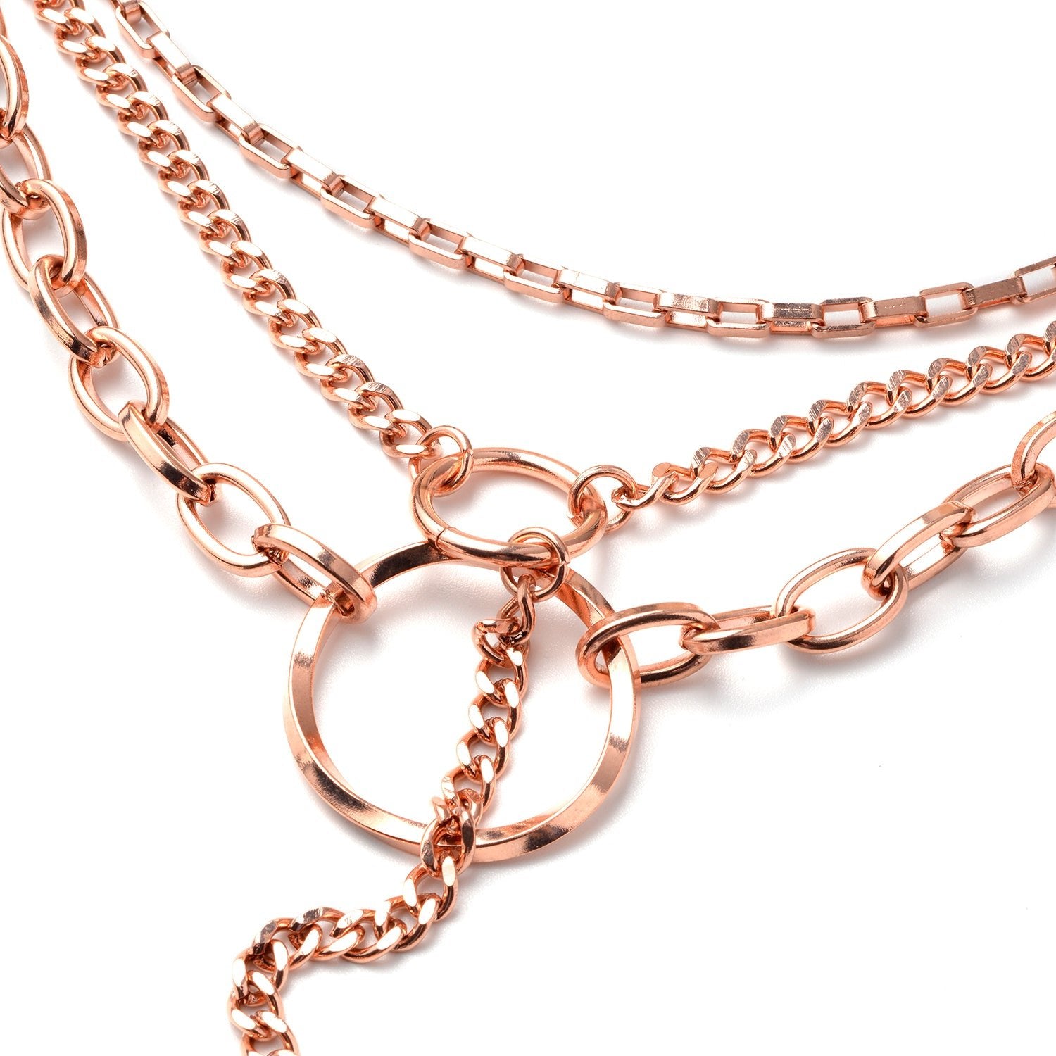 Triple Strand Layered Chain Necklace 20 Inches