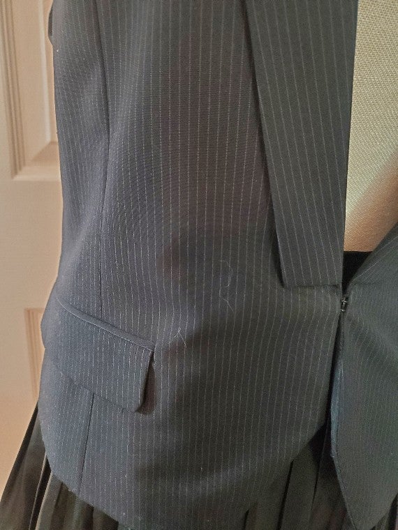 Black Vegan Leather Pleated Skirt