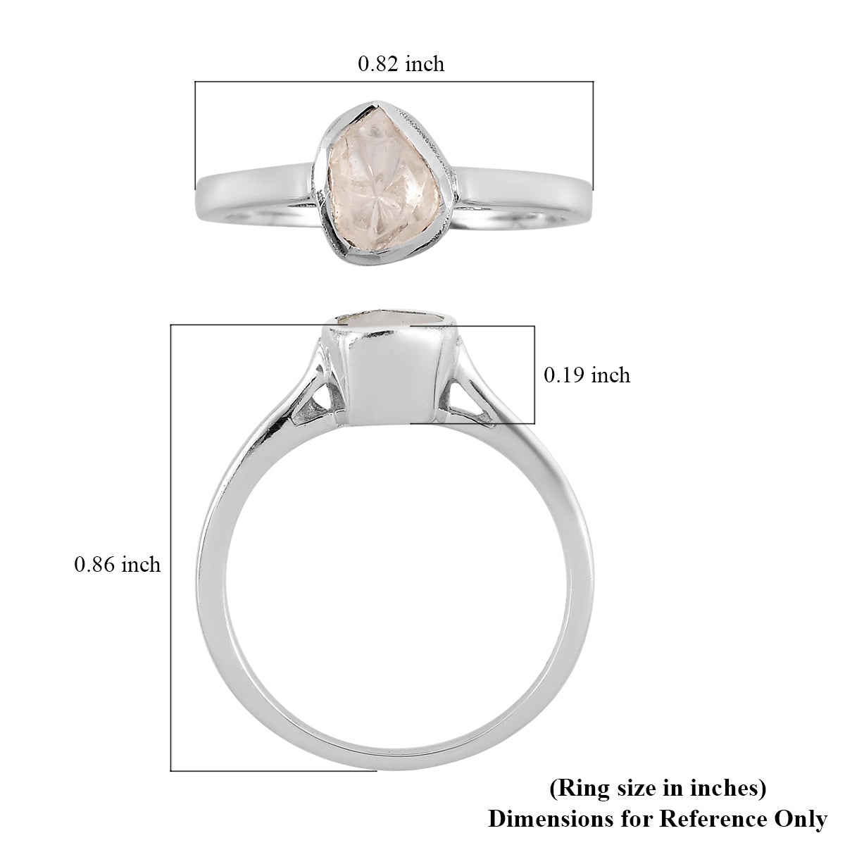 Stylish Artisan Crafted Polki Diamond Solitaire Ring Size 8