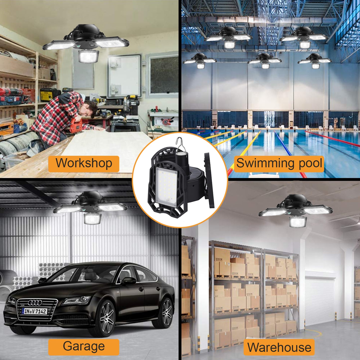 Black Waterproof 3 Leaf Adjustable Solar Light