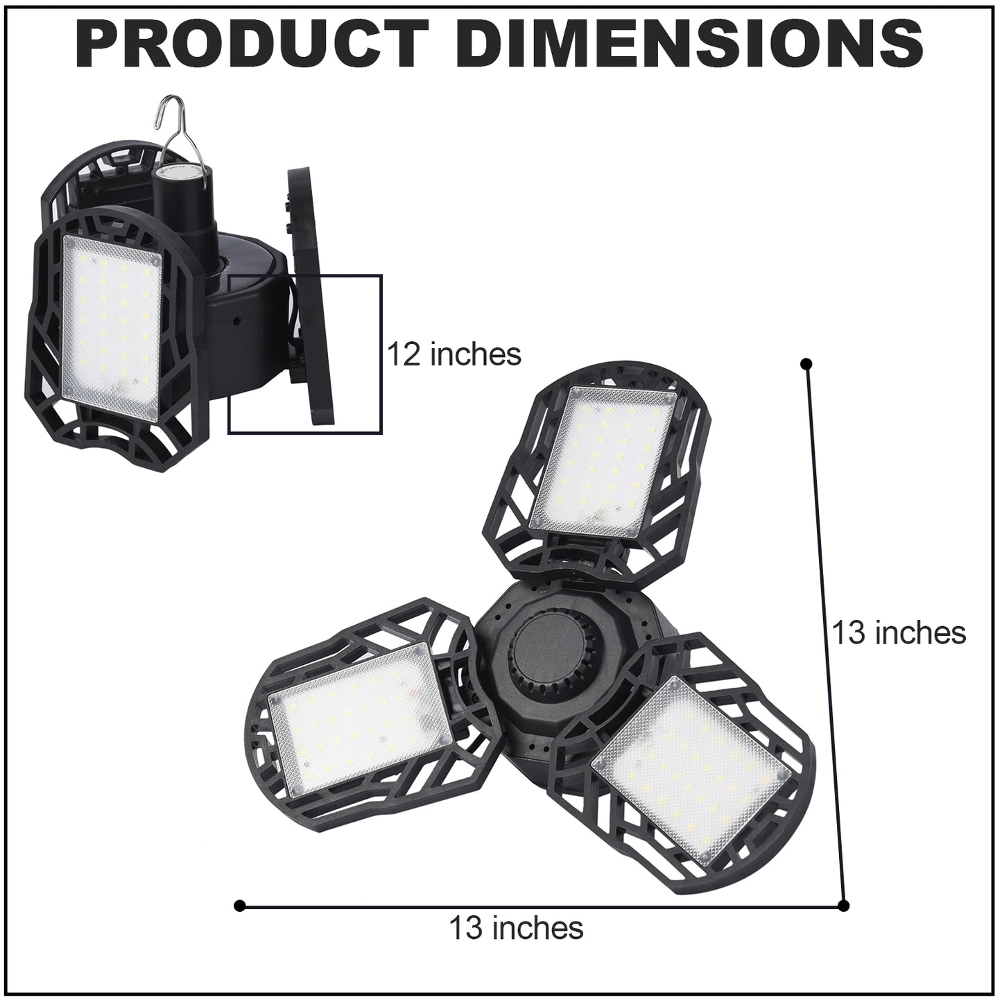 Black Waterproof 3 Leaf Adjustable Solar Light