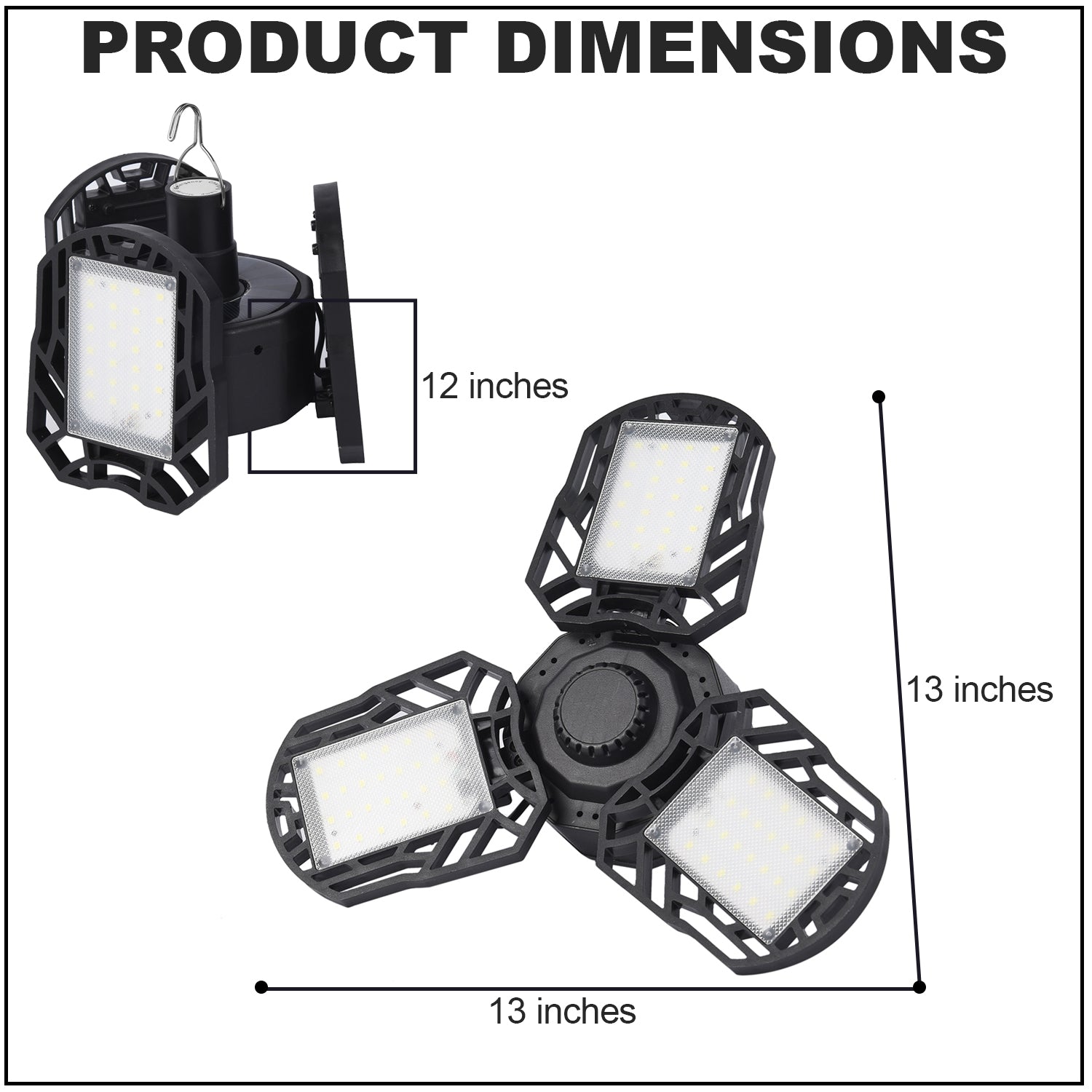 Black Waterproof 3 Leaf Adjustable Solar Light