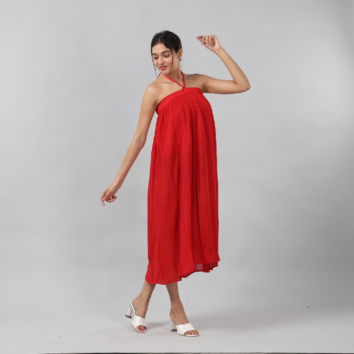 Red 2-Way Solid Skirt Dress (One Size Fits Most)
