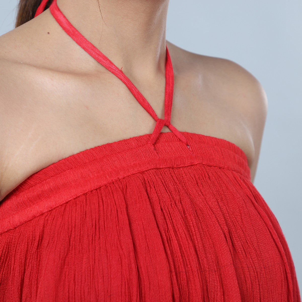 Red 2-Way Solid Skirt Dress (One Size Fits Most)