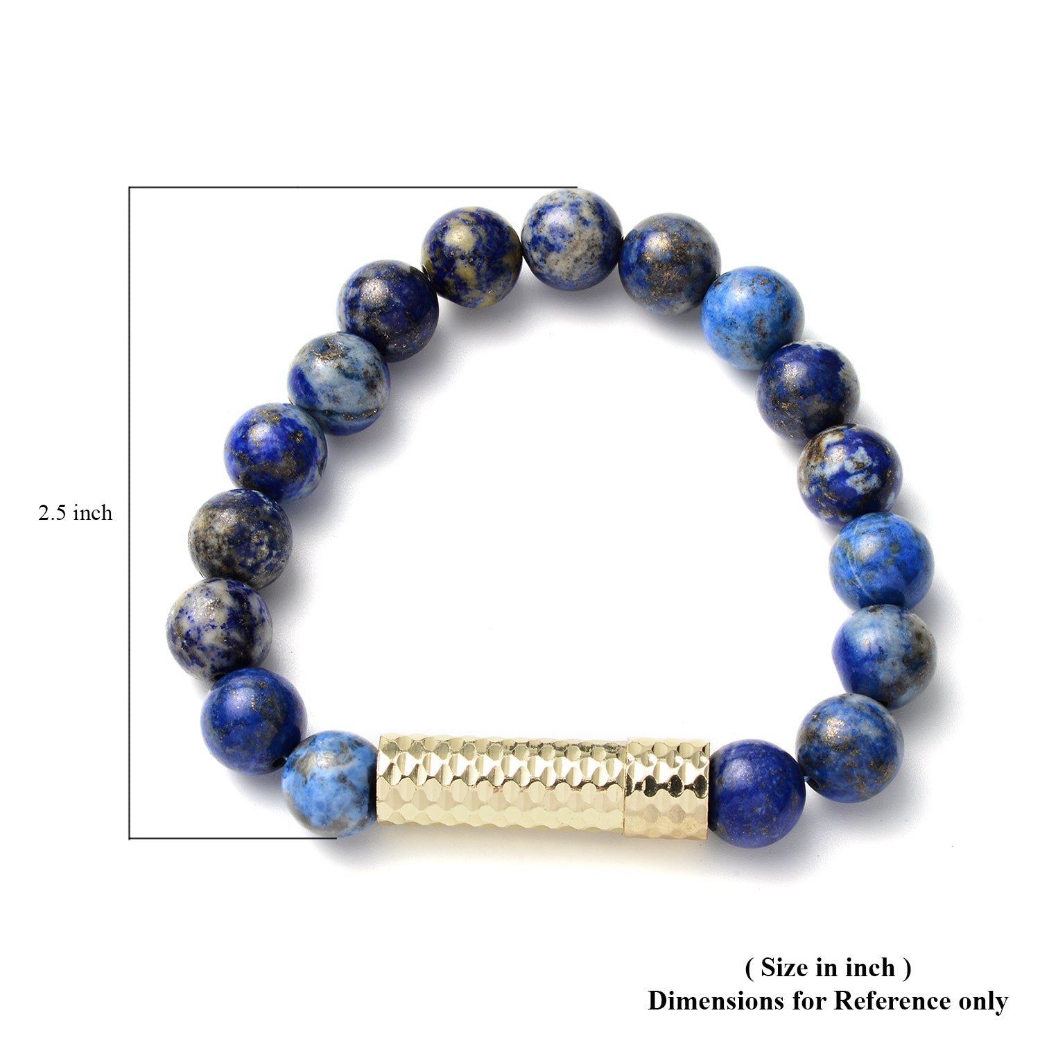 Stylish Lapis Lazuli 9-11mm Beaded Stretch Bracelet