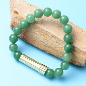 Green Aventurine 9-11mm Beaded Stretch Bracelet