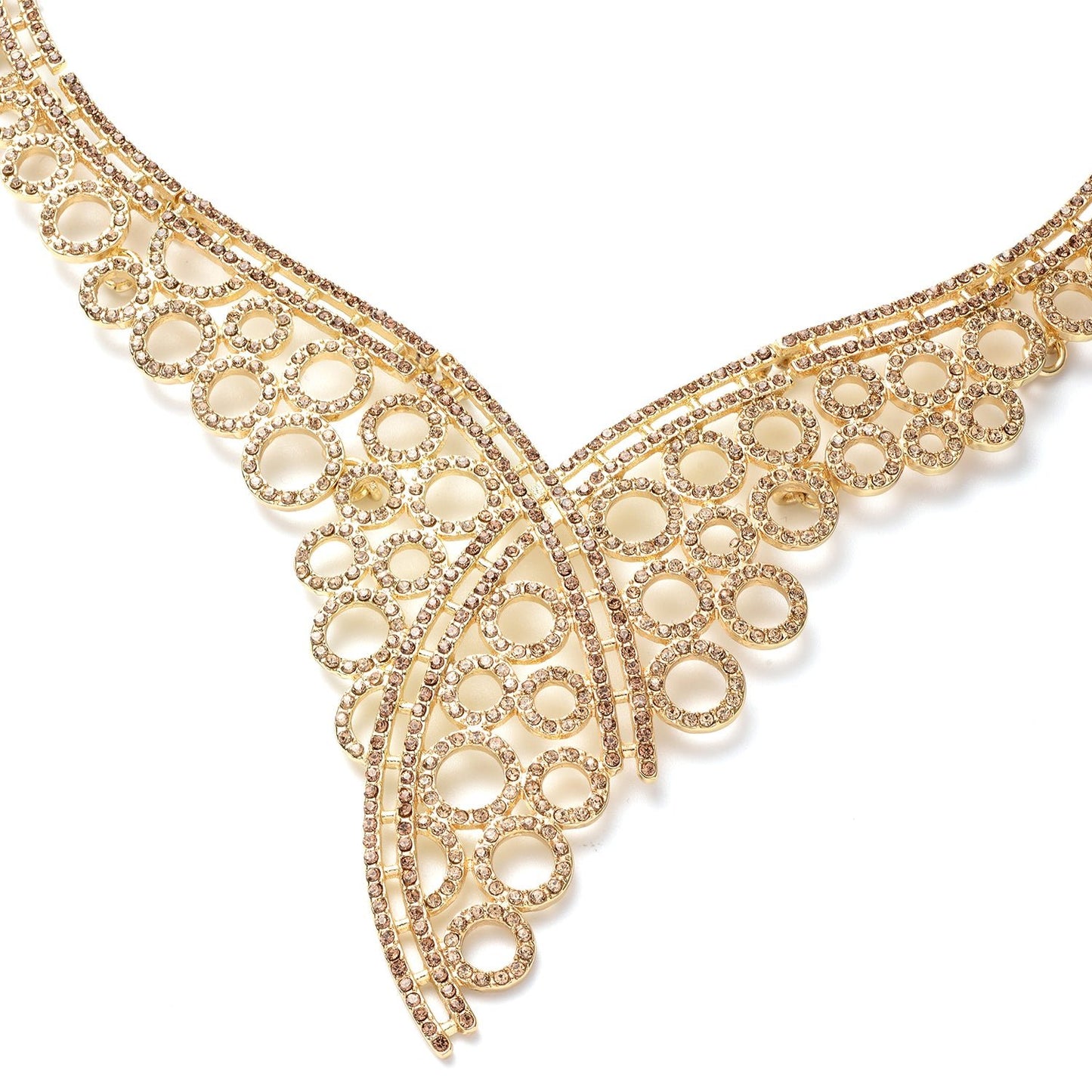 Women's Champagne Austrian Crystal Bib Necklace