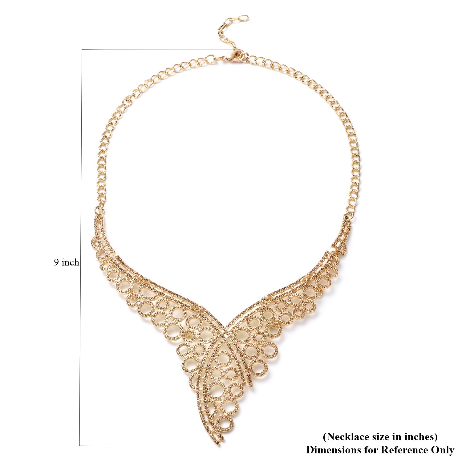 Women's Champagne Austrian Crystal Bib Necklace