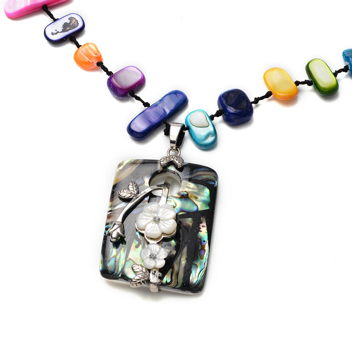 Abalone Shell and Multi Gemstone Necklace