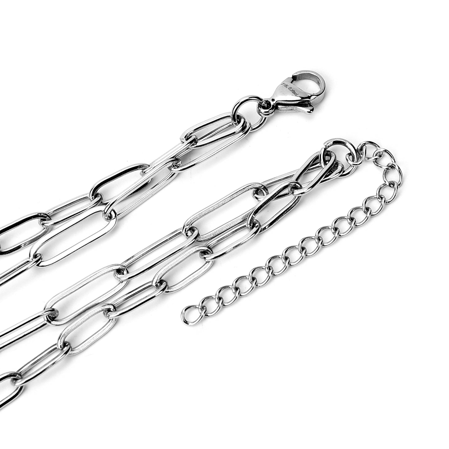 Hexagonal Hope Charm Layered Paper Clip Necklace