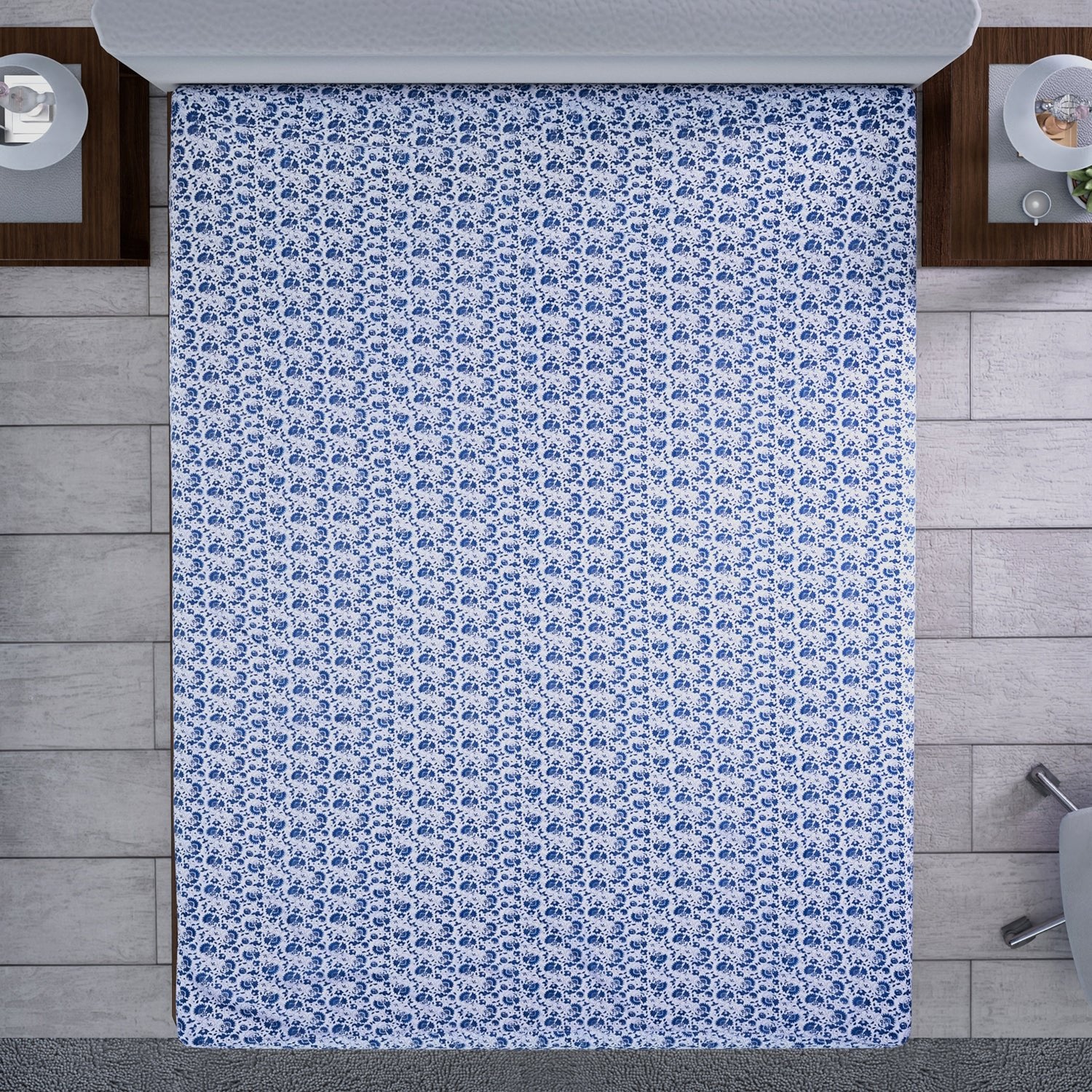 Homesmart Elegant Floral Print Pattern Microfiber 6 Pcs Sheet Set - King