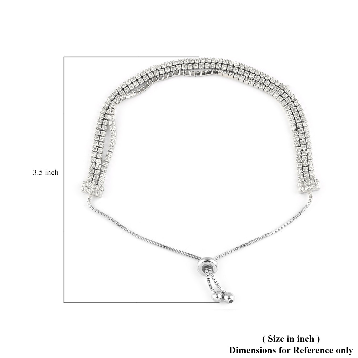 Beautiful Diamond 3 Strand Bolo Bracelet