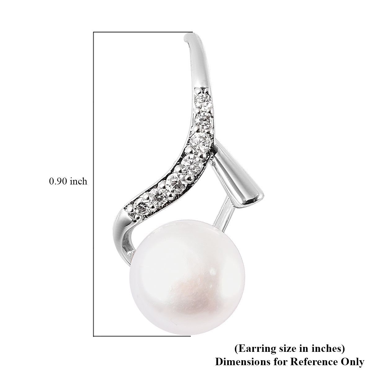 Women's White Freshwater Pearl Diamond Earrings