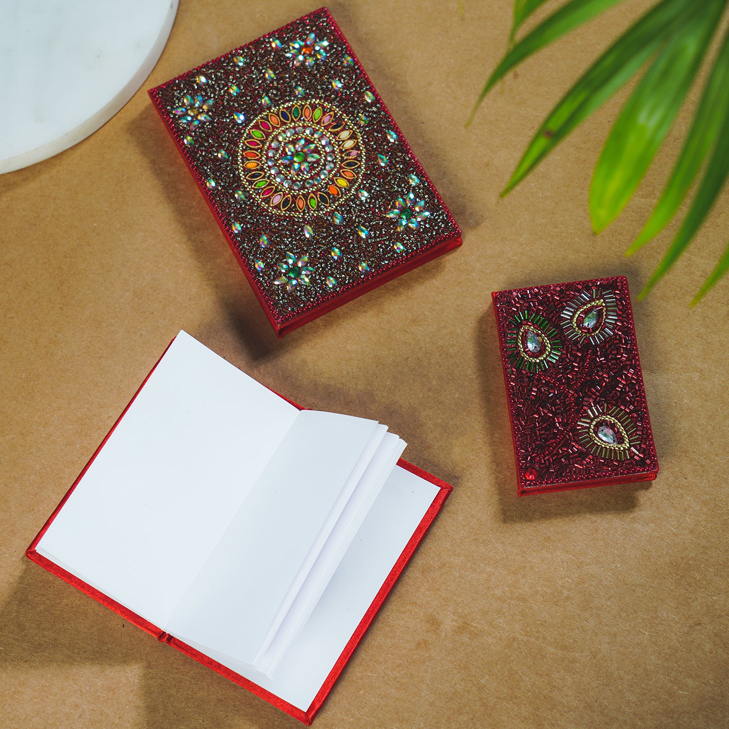 Set of 3 Red Bedazzled Diary