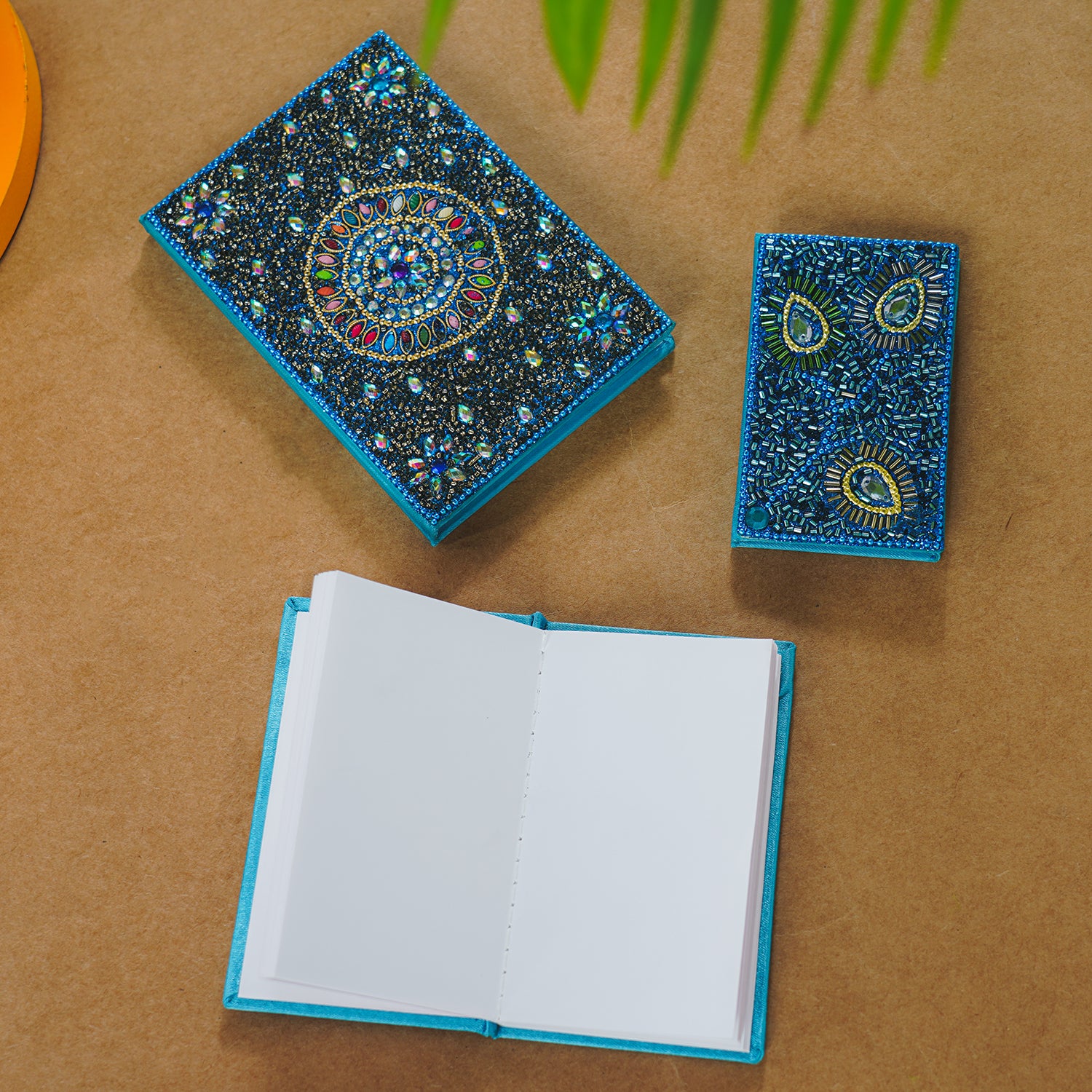 Set of 3 Teal Bedazzled Diary