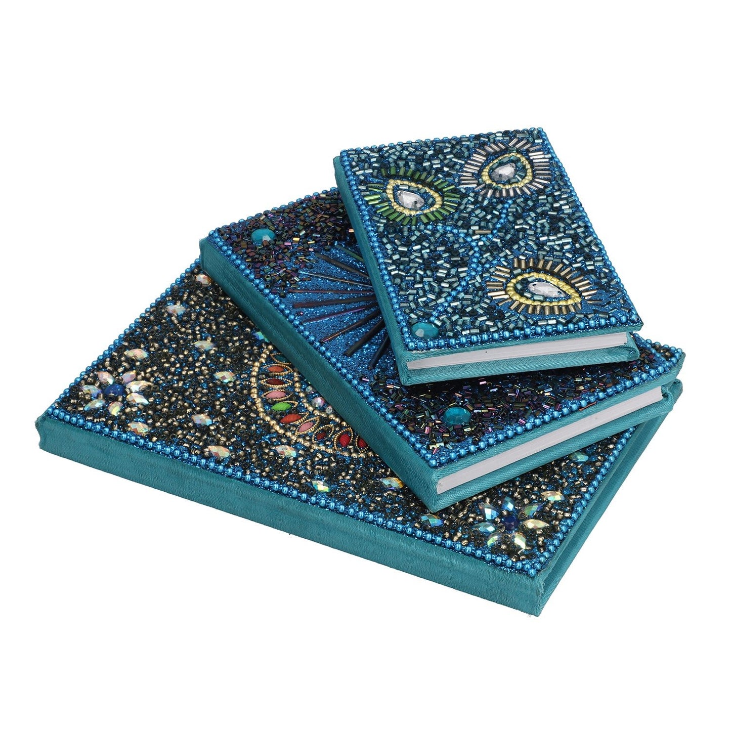 Set of 3 Teal Bedazzled Diary