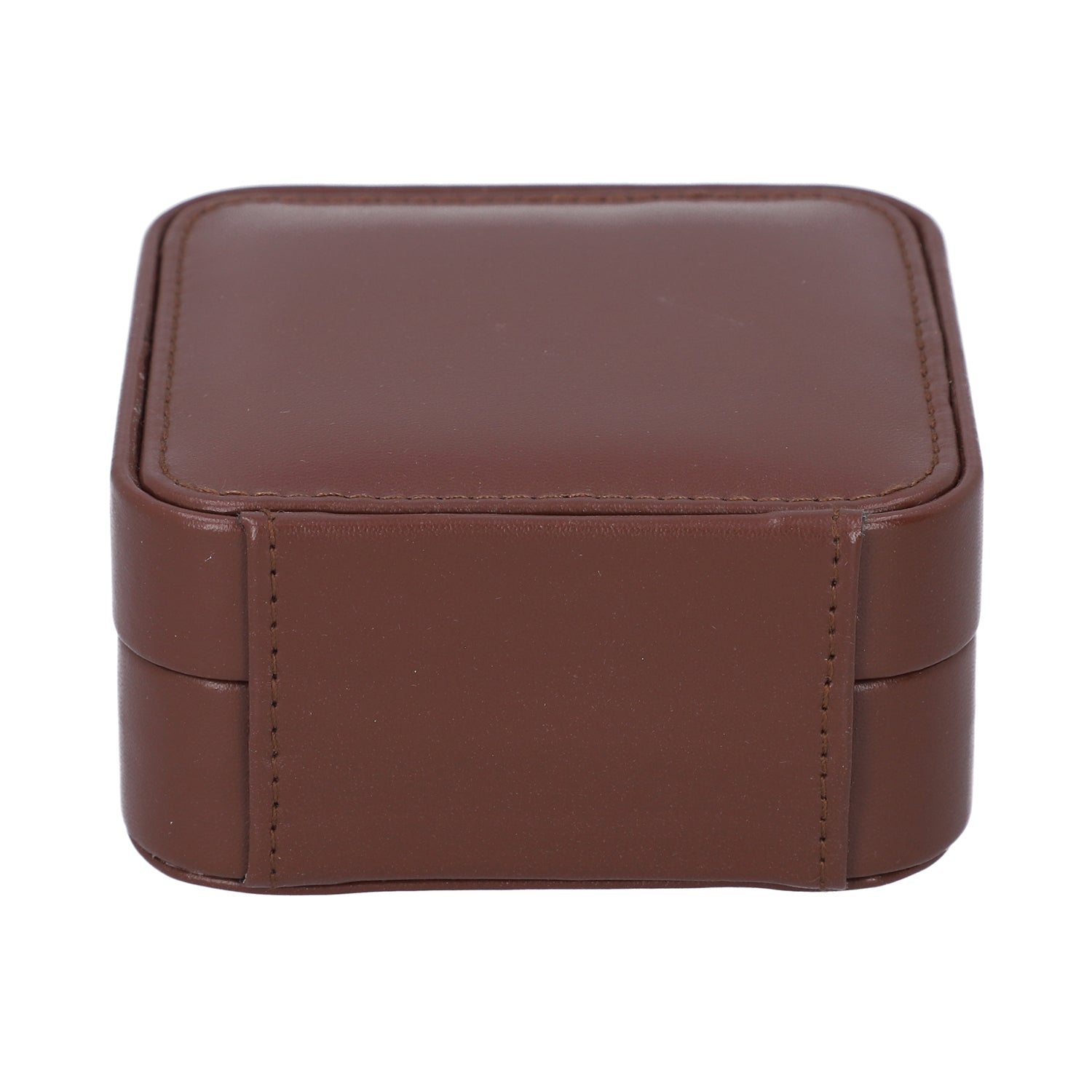 Faux Leather LED Light Travel Jewelry Box with Latch Clasp & Mirror