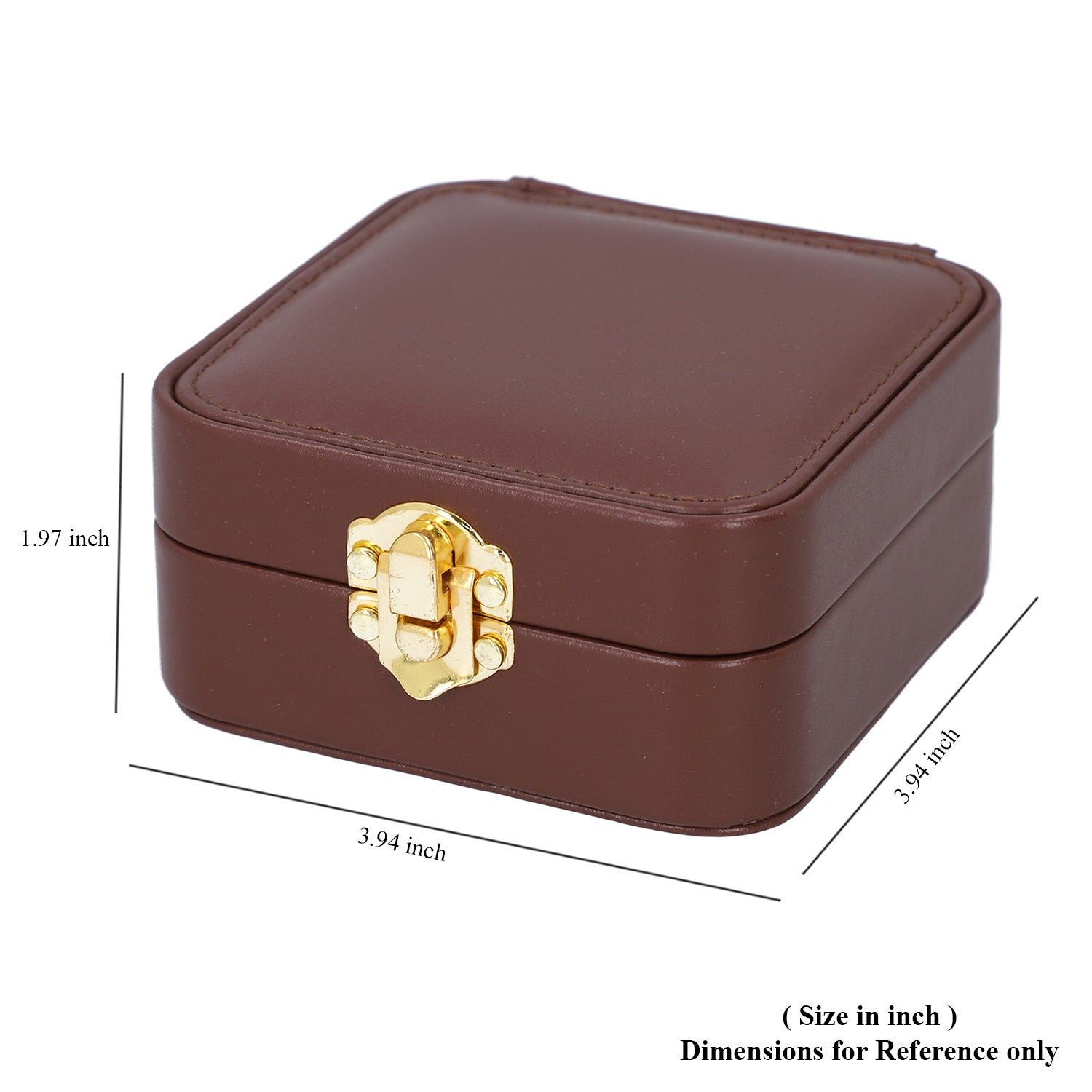 Faux Leather LED Light Travel Jewelry Box with Latch Clasp & Mirror