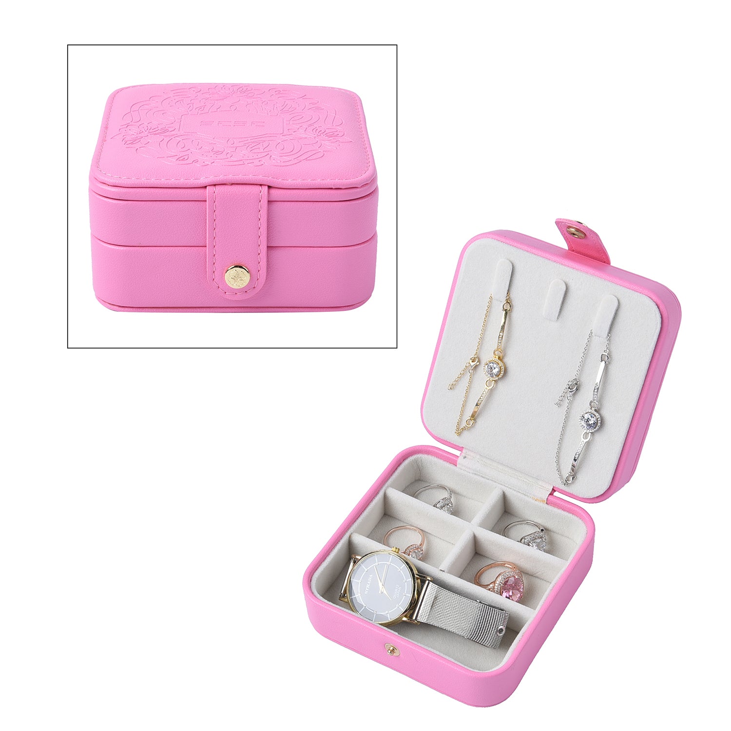 Faux Leather Jewellery Box with Velvet Anti Scratch Interior