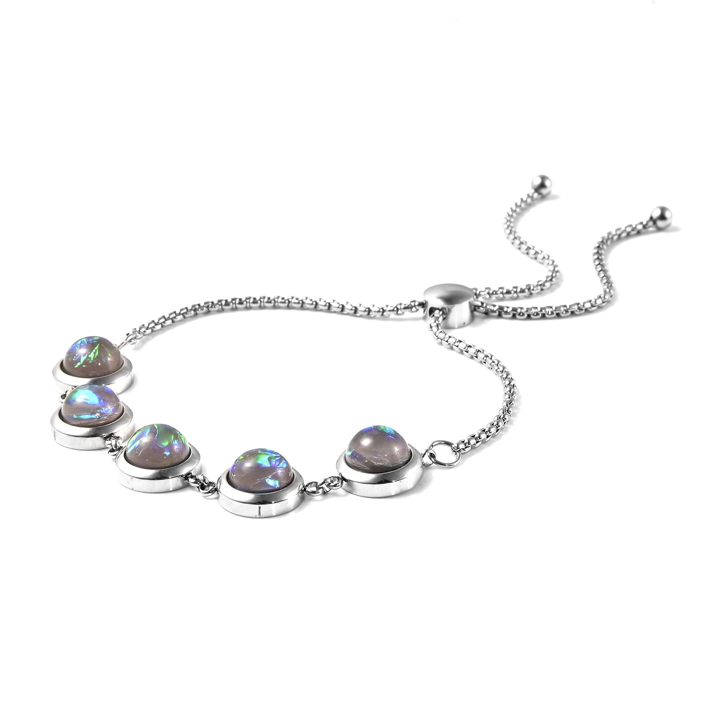 Lab Created Dark Green Opal 8mm Beaded Bolo Bracelet