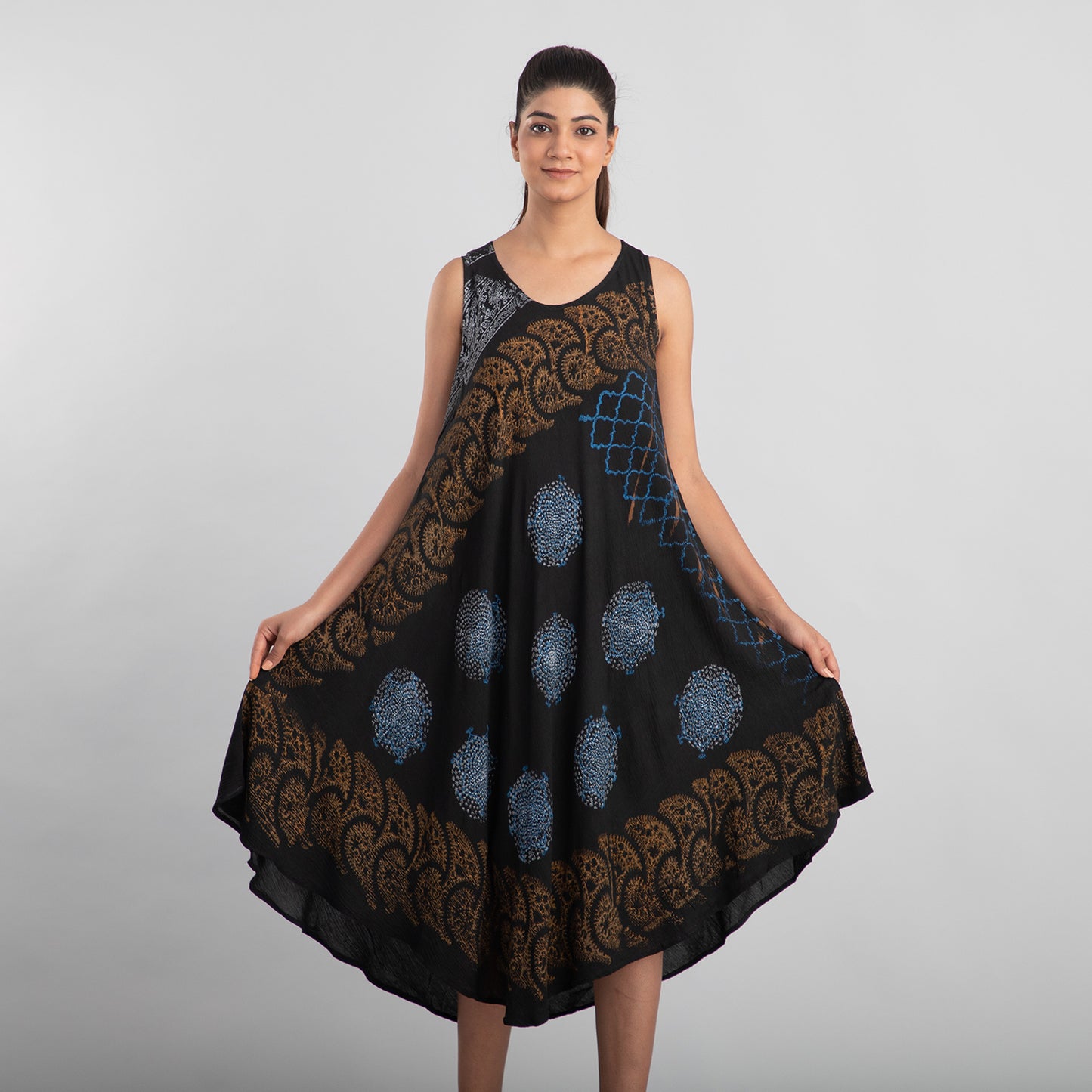 Jovie Black Splatter Print Umbrella One Size Fits Dress